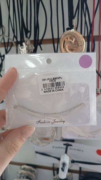 Pulsera Strass + Cadena Bolitas