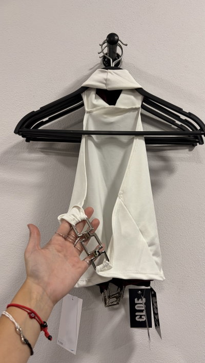 Top Halter Espalda Accesorio