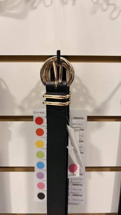 Cinto Liso Hebilla Dorada Importado