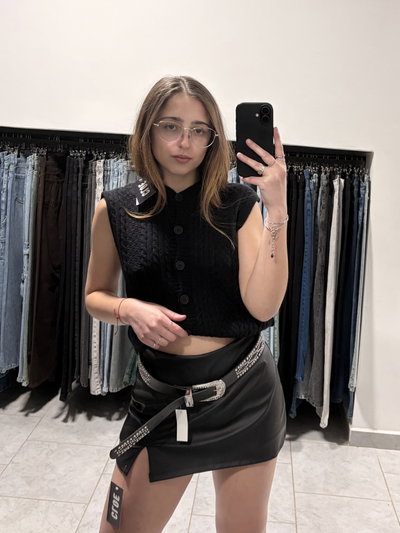 Skort Cierre Lateral Cuerina