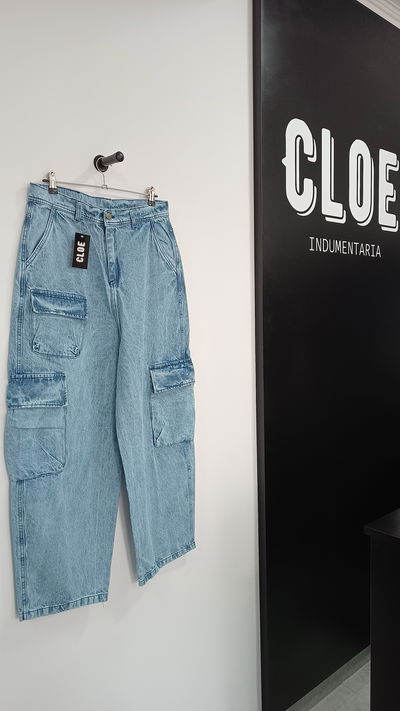Baggy Tricargo Celeste Nevado