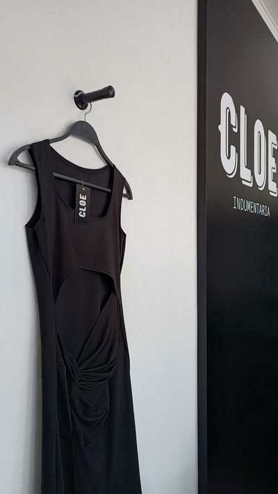 Vestido Microfibra Largo con Nudo