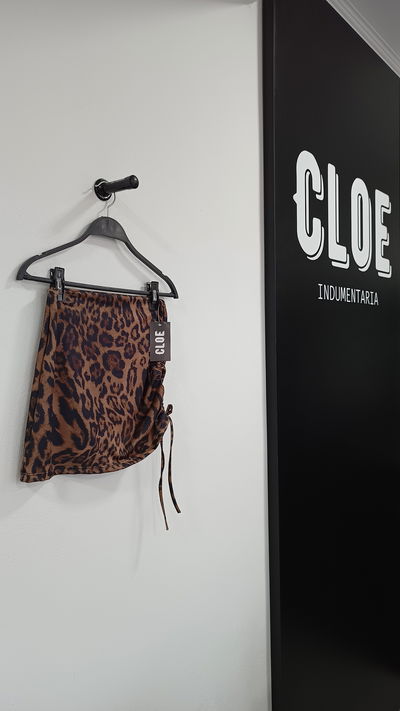 Mini Microfibra Animal Print Frunce