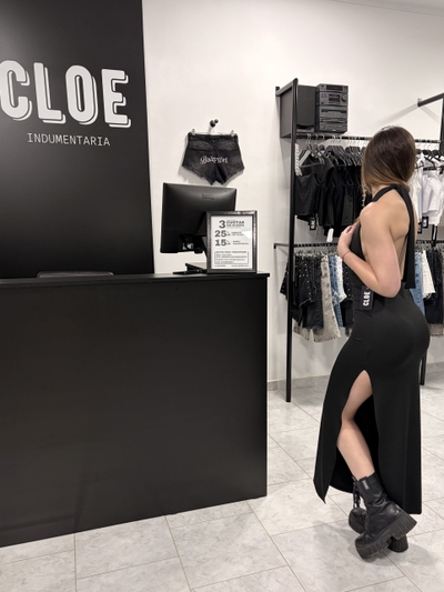 Vestido Microfibra Halter Escote Buche 