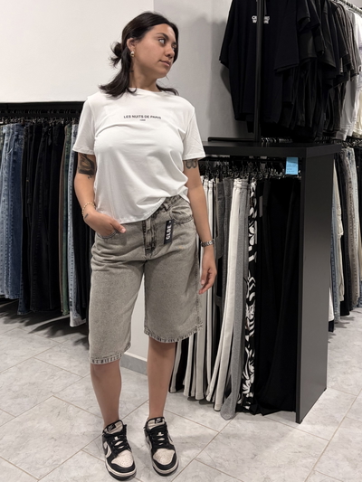 Bermuda Baggy Gris Mujer