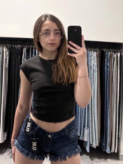 Short Azul Ston Tiro Bajo