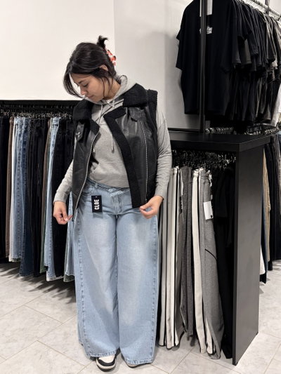 Jean Wide Leg Doble Cinto Cruzado
