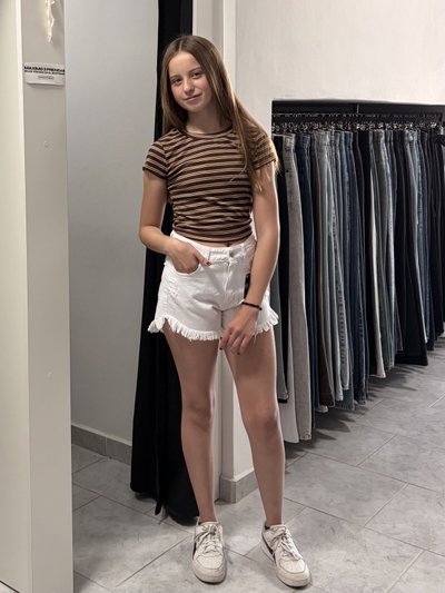 Short Denim Rigido Desflecado Rotura