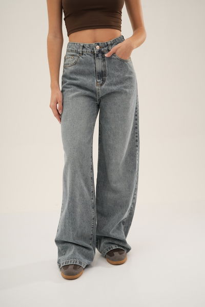 Wide Leg Denim Oxido Claro Rigido