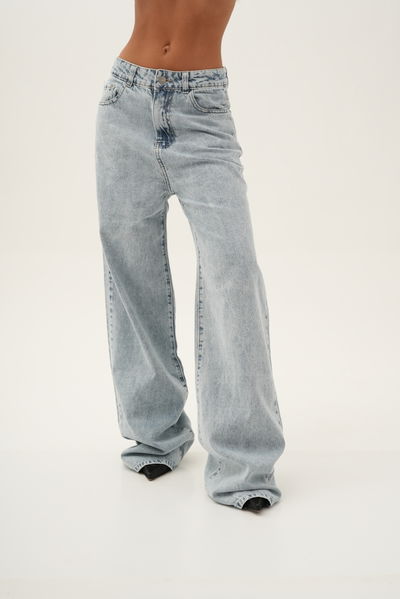 Wide Leg Denim Celeste Rigido