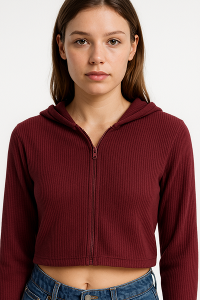 Campera C/Cierre y Capucha Waffle