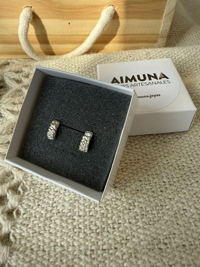 AROS BURBUJAS CHICOS PLATA