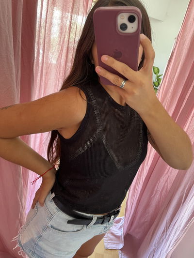 MUSCULOSA CROCHET BLACK