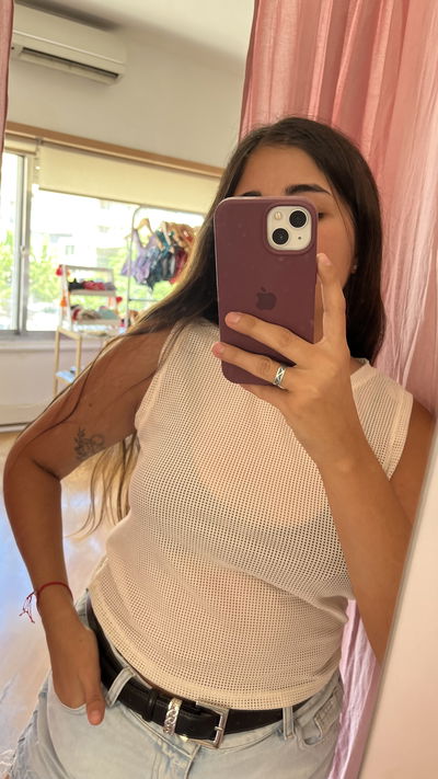 MUSCULOSA CROCHET CREMA