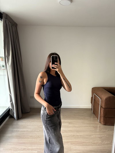 BODY HABANA CON FRUNCE AZUL