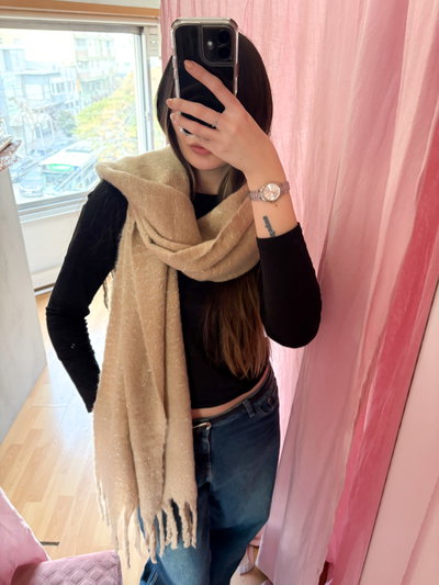 BUFANDON BEIGE C/BRILLOS