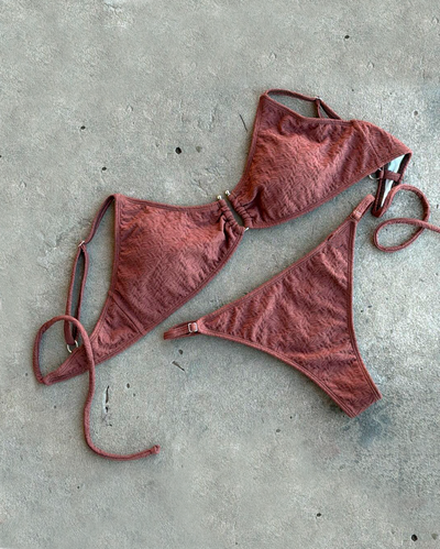 BIKINI MAR TEXTURADA CHOCO