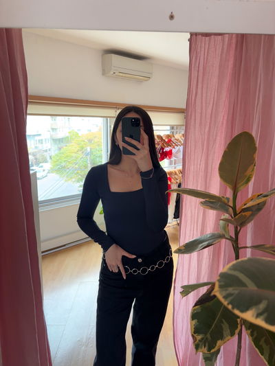 BODY ESCOTE CUADRADO AZUL (manga larga)