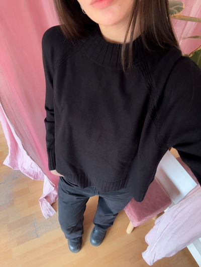 SWEATER VELVET NEGRO