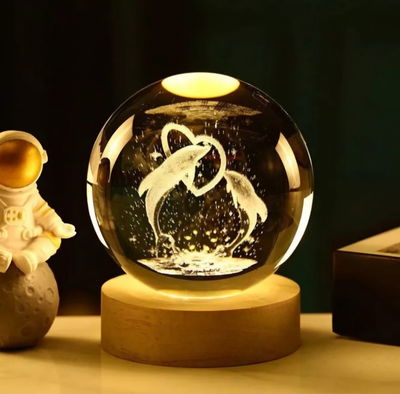 Esfera de Cristal LED 3D Chica