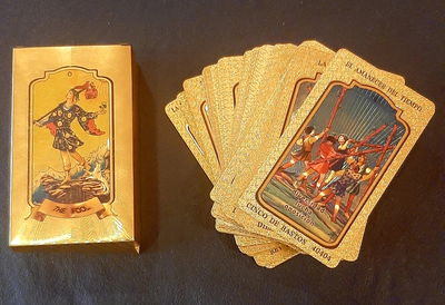 CARTAS DE TAROT RIDER DORADAS