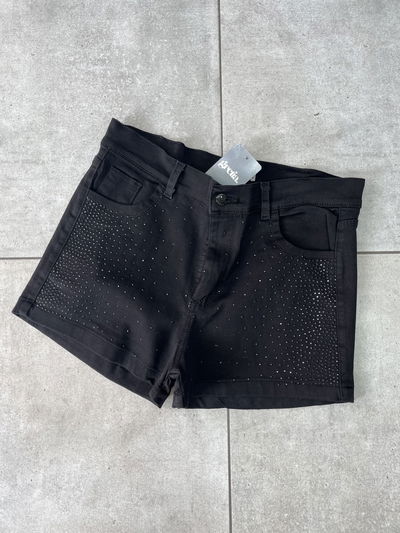 Short Brillos Negro Elastizado