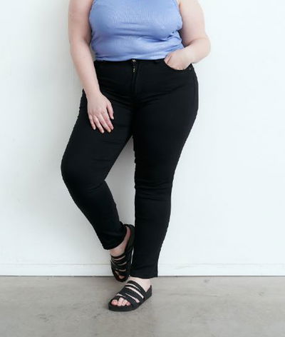 Jean Chupín Plus Size Negro