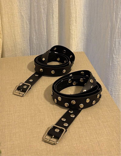 Cinto doble tachas 2 cm