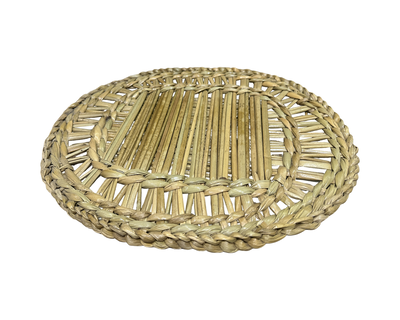 PLATO DE JUNCO CALADO Y TEJIDO