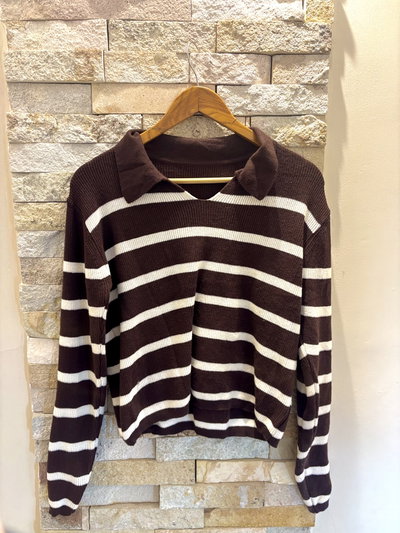 SW CHOMBA tejido liviano rayas choco