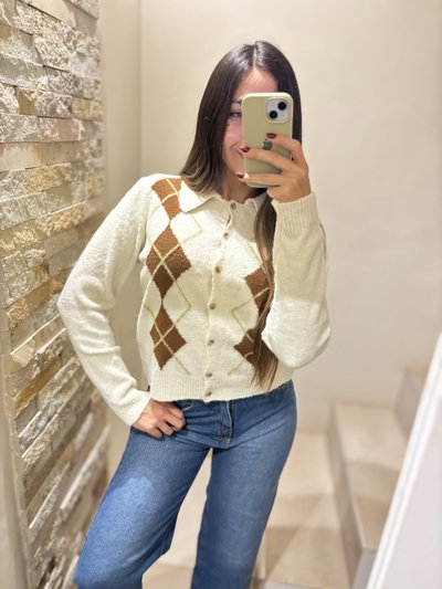 CARDIGAN escocés rombitos 