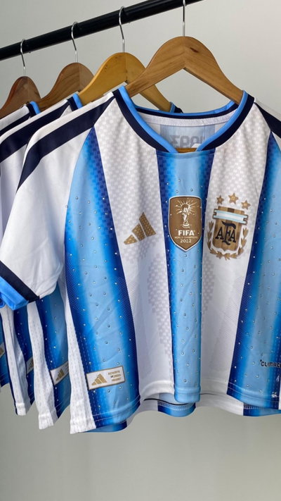 PRE VENTA CAMISETA ARGENTINA CROP GIRLY strass