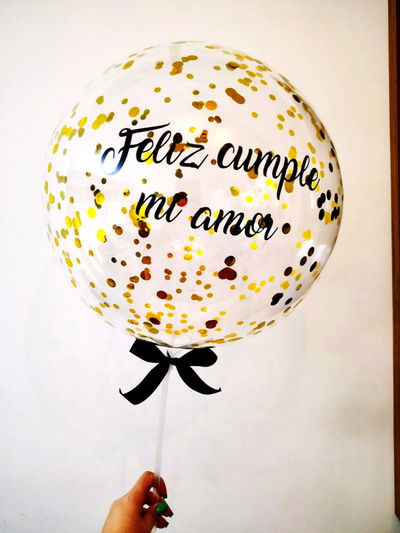 Globo burbuja inflado aire + confeti + personalizado