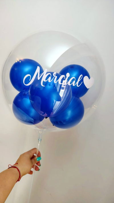 Globo burbuja inflado aire + personalizado