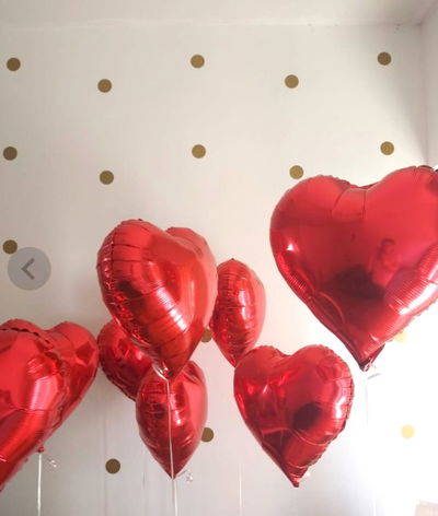 Corazón inflado con helio x 5