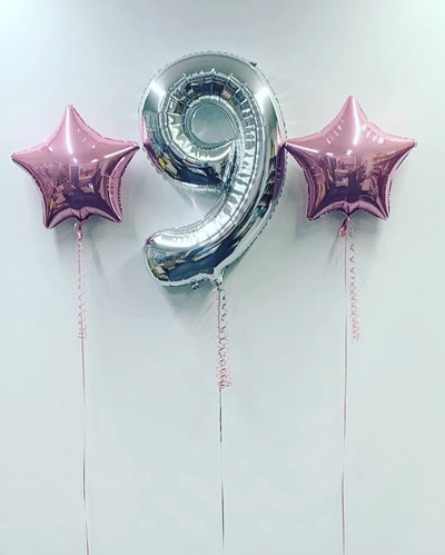 Globo número inflado helio x 2