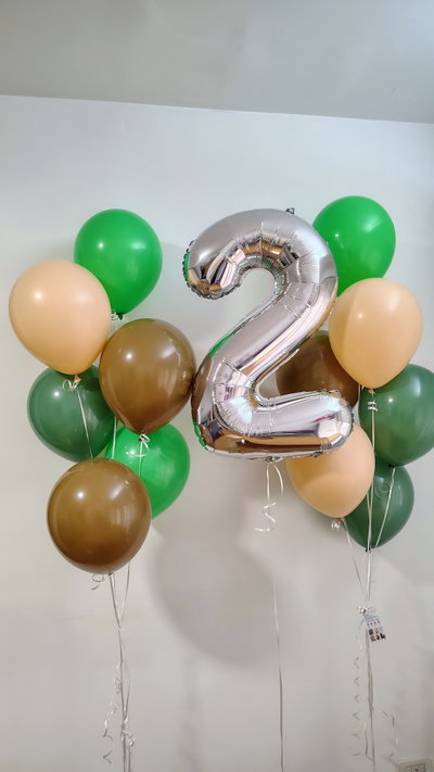 Combo globos con helio + número 