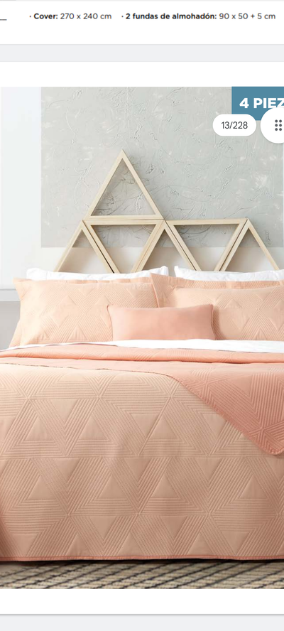 COVER  KING CON FUNDAS Y ALMOHADON DECO
