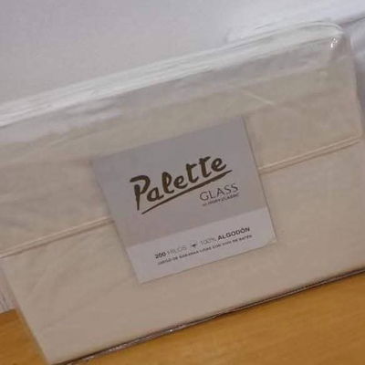 JUEGO DE SÁBANAS PALETTE GLASS IVORY Classic, 200 hilos, 100% algodón*