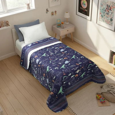 Cubrecamas estampados reversibles 1 ½. plaza