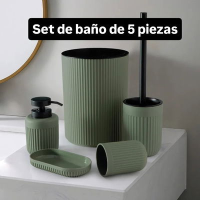 Set Baño: Contenedor Dispenser Vaso Bandeja Y Portaescobilla - Jean Cartier