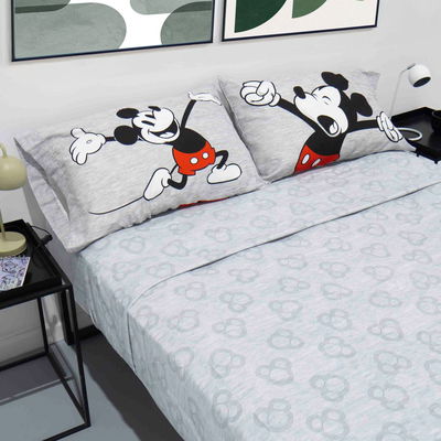 Juego de Sábanas 2 ½ pl. Mickey gris