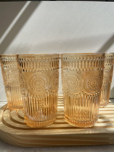 Vasos Ambar tornasolados X4