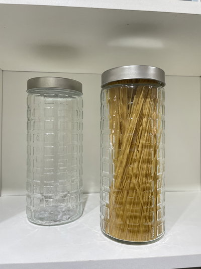 Frasco de vidrio organizador