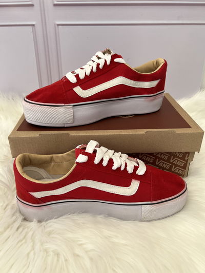 Zapatillas Vans con plataforma rojas 