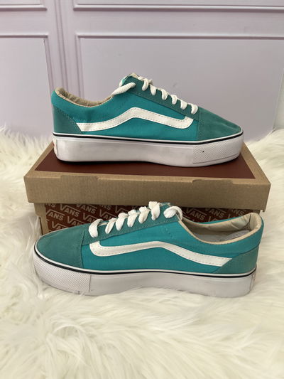 Zapatillas Vans con plataforma turquesa