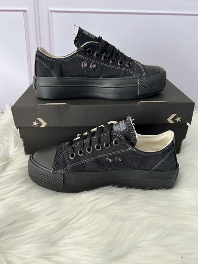 Zapatillas con plataforma total black 