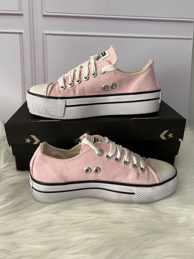 Zapatillas con plataforma rosa 