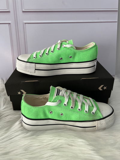 Zapatillas con plataforma verde fluo 