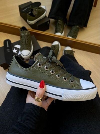 All Star ecocuero verde oscuro